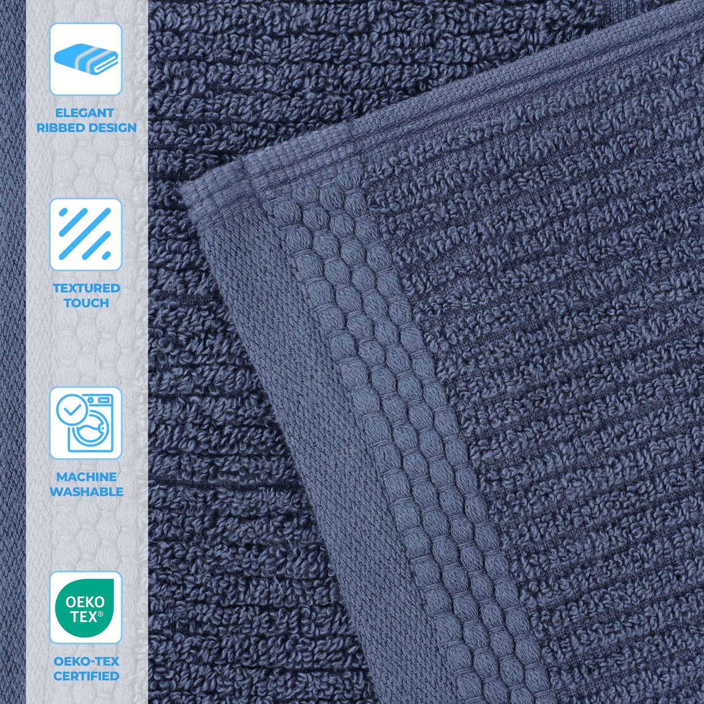 Superior "Milo" Smart Twist Viscose Cotton Blend Set of 6 Hand Towels