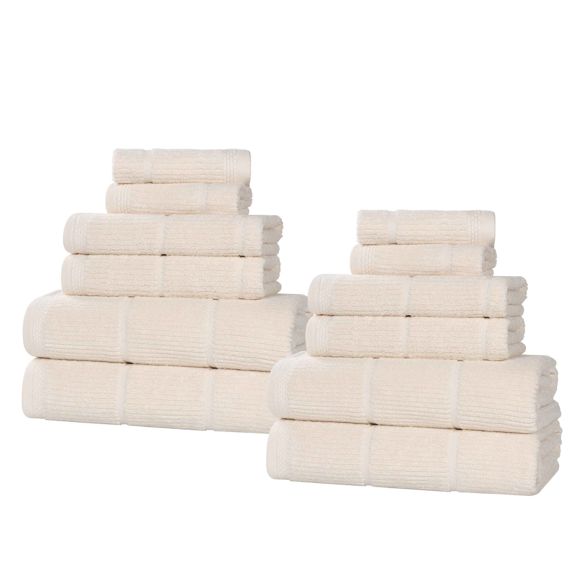 Superior "Milo" Smart Twist Viscose Cotton Blend 12-Piece Towel Set