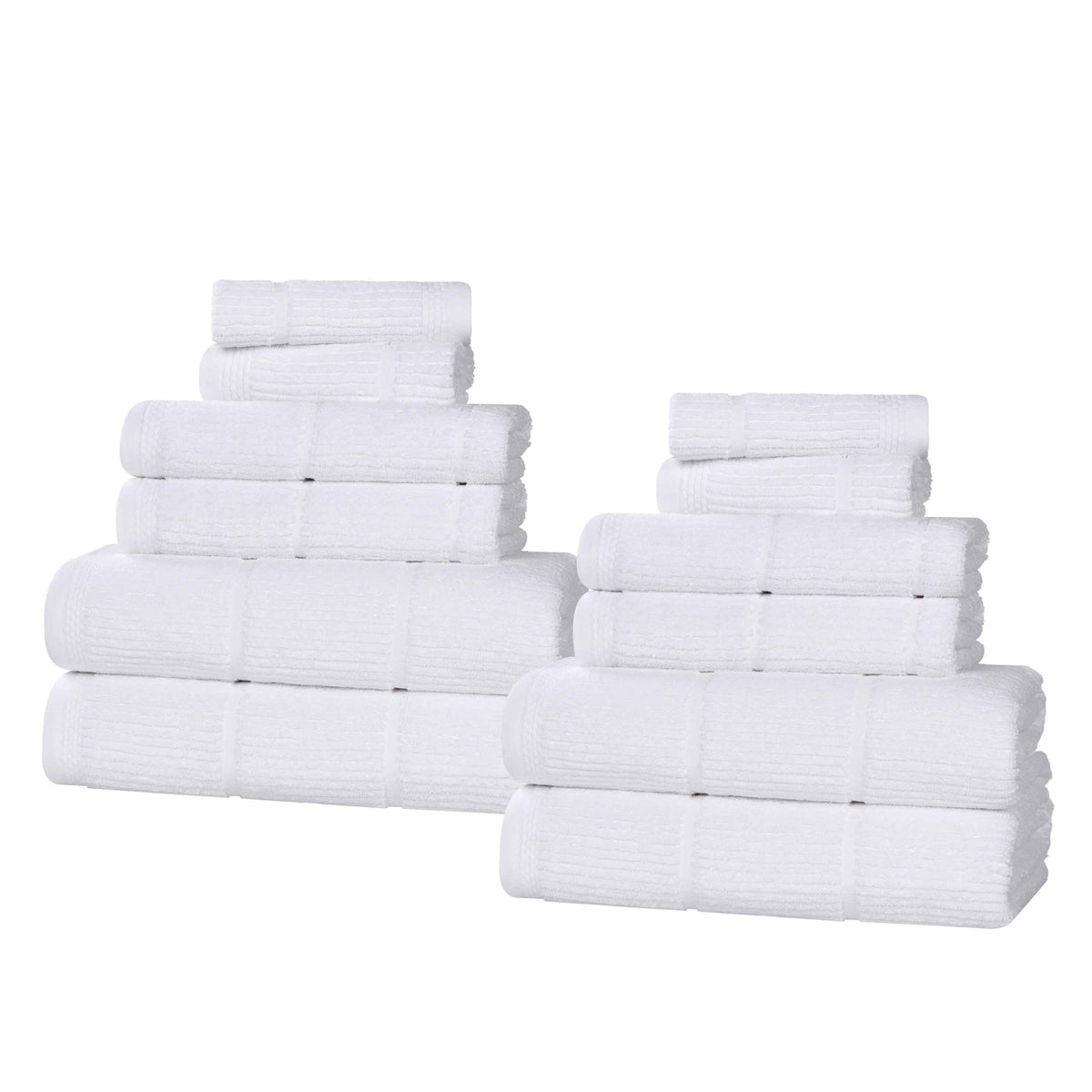 Superior "Milo" Smart Twist Viscose Cotton Blend 12-Piece Towel Set