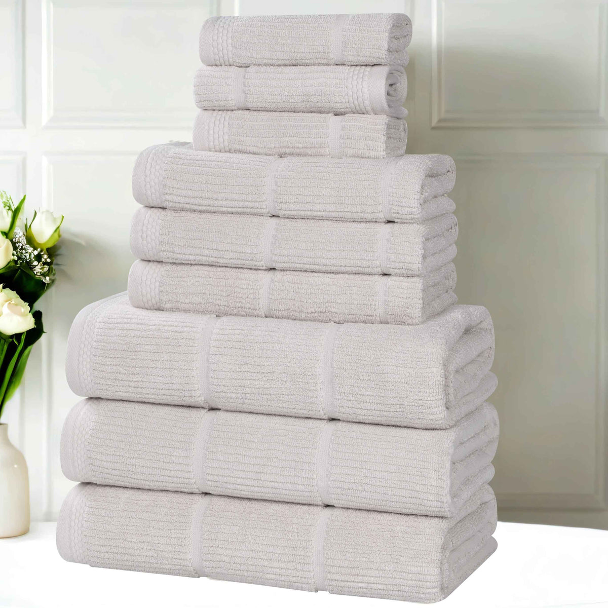 Superior "Milo" Smart Twist Viscose Cotton Blend 9-Piece Towel Set