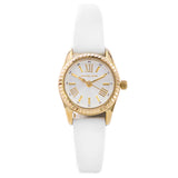 Michael Kors Women's 19mm Lexington Quartz Diamond Cut Bezel Leather Strap Watch