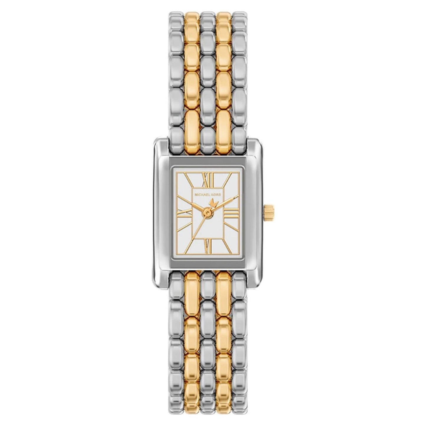 Michael Kors Women's 26mm Essex Quartz Rectangle Two-Tone Bracelet Watch