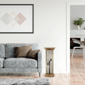 Tiffany-Style Lighting 23" Zachary Mesh Metal Pedestal Floor Lamp