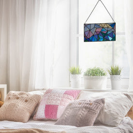 Tiffany-Style Lighting Geometric Abstract Stained Glass Window Panel