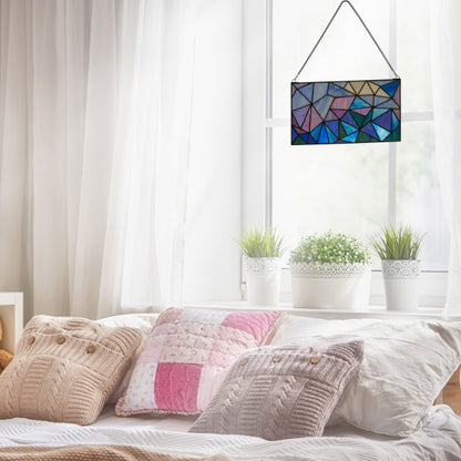 Tiffany-Style Lighting Geometric Abstract Stained Glass Window Panel