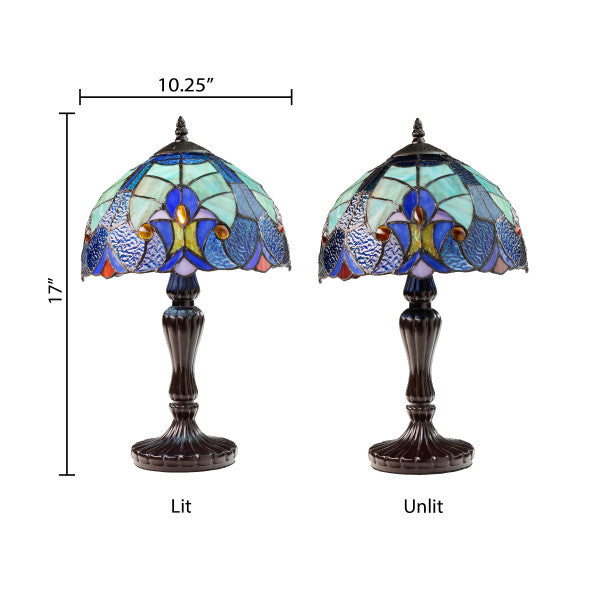 Tiffany-Style Lighting 17"H Halston Candlestick Base Table Lamp