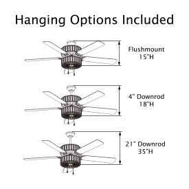 Tiffany-Style Lighting 52" Caged Clear Crystal Ceiling Fan with Remote Control