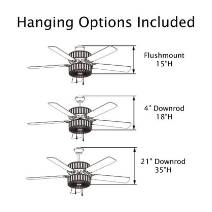 Tiffany-Style Lighting 52" Caged Clear Crystal Ceiling Fan with Remote Control