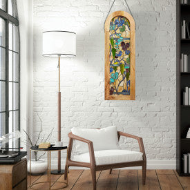 Tiffany-Style Lighting 36" Fruitful Grapevine Stained Glass Window Panel