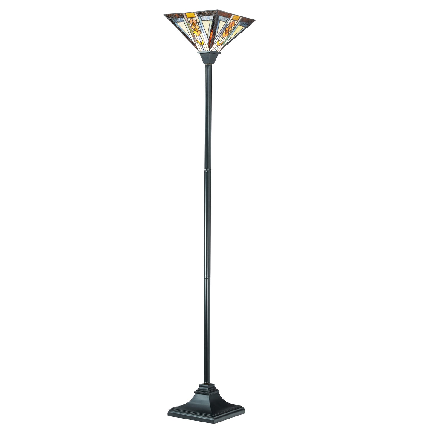 Tiffany-Style Lighting 71" Stained Glass Mission Style Southwestern Torchiere