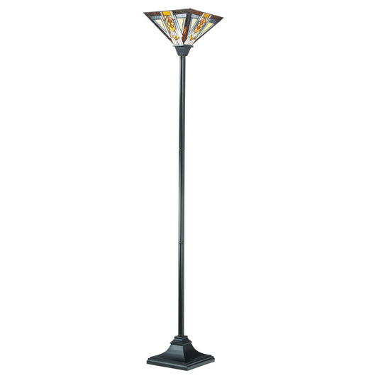 Tiffany-Style Lighting 71" Stained Glass Mission Style Southwestern Torchiere