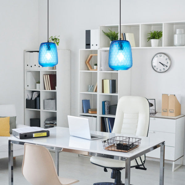 Tiffany-Style Lighting 7" Leah Retro Handblown Glass Globe Shade Pendant