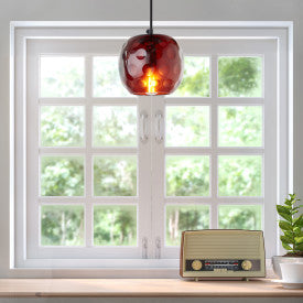 Tiffany Style Lighting 6" Hilary Retro Handblown Glass Globe Shade Pendant