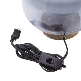 Tiffany-Style Lighting 10.5" Briggs Ombre Globe-Like Accent Lamp with Mango Wood Base