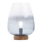 Tiffany-Style Lighting 10.5" Briggs Ombre Globe-Like Accent Lamp with Mango Wood Base