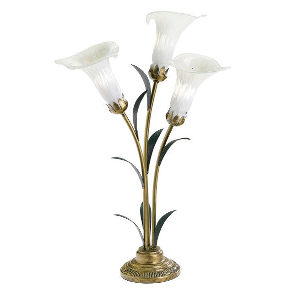 Tiffany-Style Lighting 23.5"H Hand Blown Glass 3 Calla Lily Uplight Accent Lamp