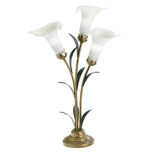 Tiffany-Style Lighting 23.5"H Hand Blown Glass 3 Calla Lily Uplight Accent Lamp