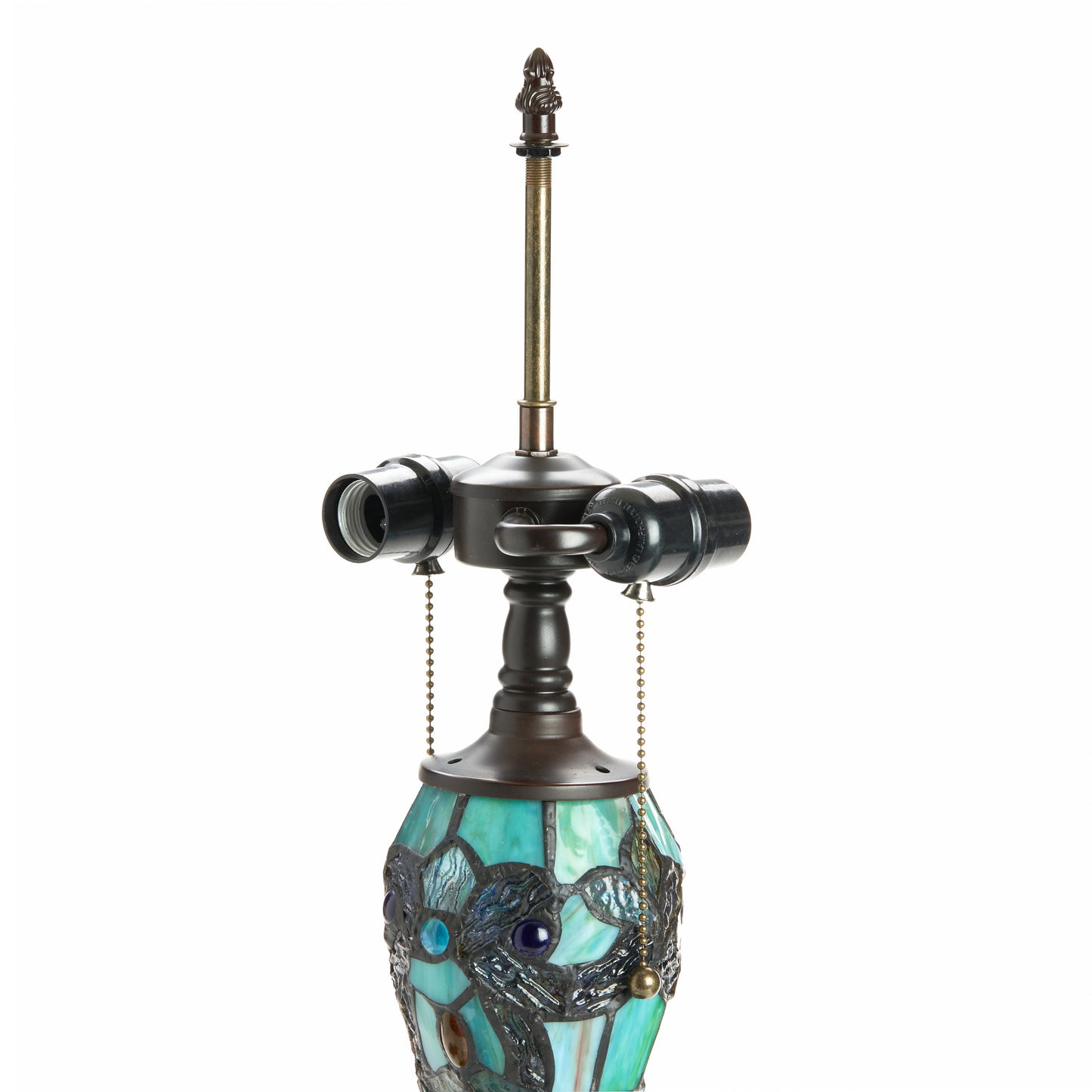 Tiffany-Style Lighting 20" Magna Carta Stained Glass Double Lit Table Lamp