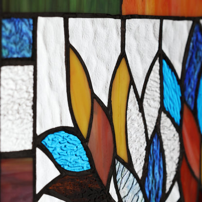 Tiffany-Style Lighting 18" Stained Glass Mystical World Tree Window Panel