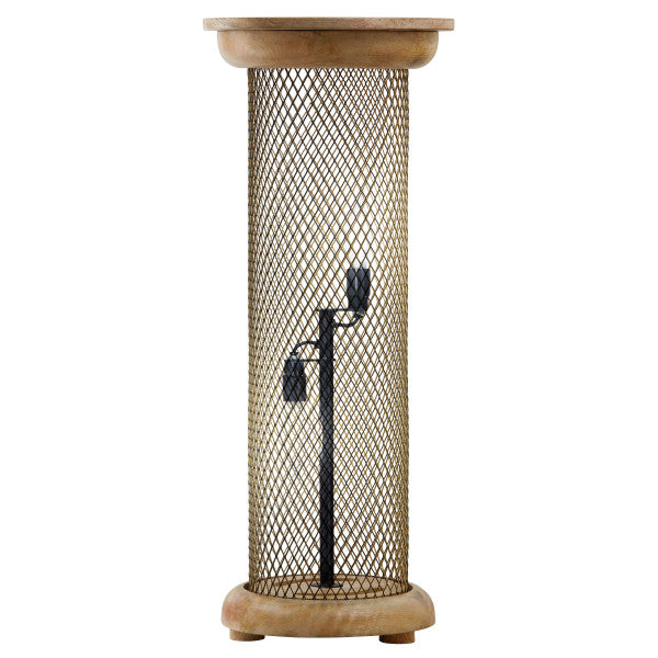 Tiffany-Style Lighting 23" Zachary Mesh Metal Pedestal Floor Lamp