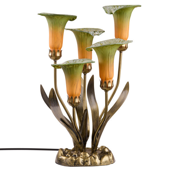 Tiffany-Style Lighting 20" Hand Blown Glass 5 Calla Lily Uplight Accent Lamp