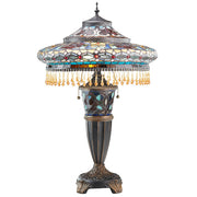 Tiffany-Style Lighting 27.5" Parisian Antiqued Bell Shade Stained Glass Table Lamp