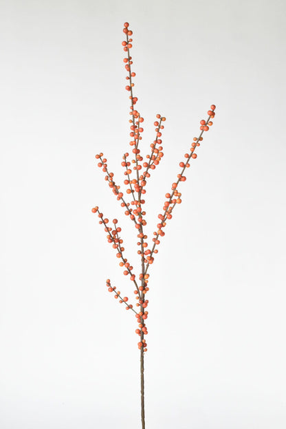 43" Faux Outdoor Orange Berry Stem