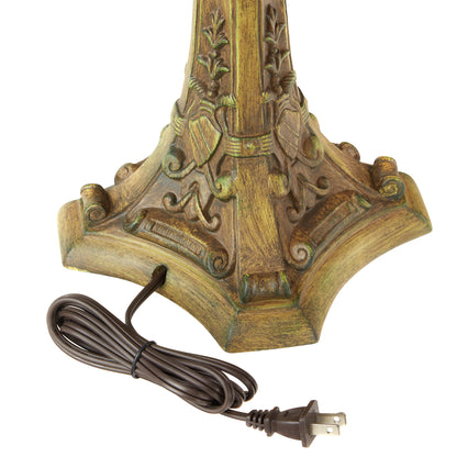 Tiffany-Style Lighting 26.75" Margriet Stained Glass Dome Shade Candlestick Table Lamp