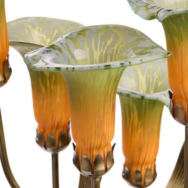 Tiffany-Style Lighting 20" Hand Blown Glass 5 Calla Lily Uplight Accent Lamp