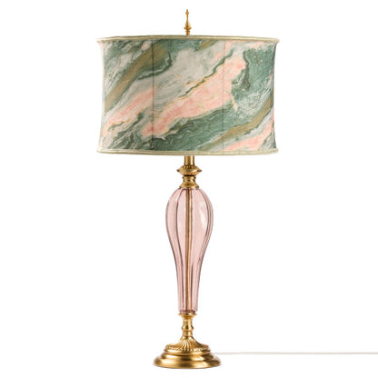 Tiffany-Style Lighting 33" Romance Drum Shade Geometric Glass Table Lamp