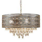 Tiffany-Style Lighting 24" Brielle Polished Nickel & Crystal 3-Light Chandelier