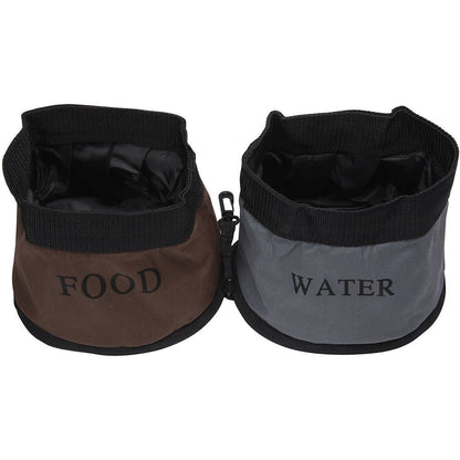 Pet Life ® 'Dual Folding' Collapsible Food and Water Pet Bowls