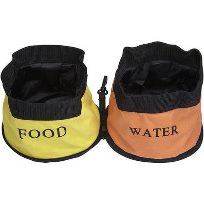 Pet Life ® 'Dual Folding' Collapsible Food and Water Pet Bowls
