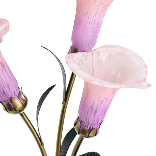 Tiffany-Style Lighting 23.5" Hand Blown Glass 3 Calla Lily Uplight Accent Lamp