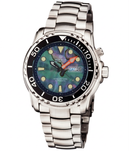 Deep Blue 44mm Pro Sea Diver II Automatic Ceramic Bezel Bracelet Watch