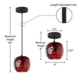 Tiffany Style Lighting 6" Hilary Retro Handblown Glass Globe Shade Pendant