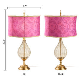 Tiffany-Style Lighting 30.5" Colette Drum Shade Geometric Glass Table Lamp