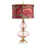 Tiffany-Style Lighting 31.5" Printed Drum Shade Geometric Glass Table Lamp