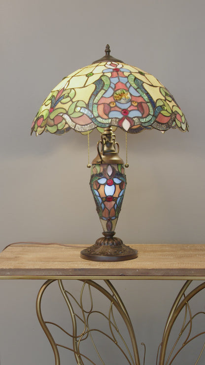 Tiffany-Style Lighting 24" Margaret Double Lit Stained Glass Table Lamp