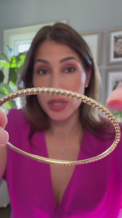 Morris & David 14K Gold Choice of Carat Weight Diamond Flex Bangle Bracelet