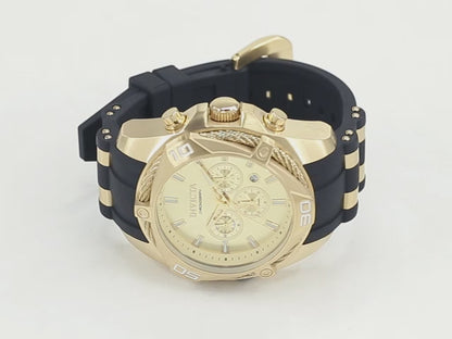 Invicta Men's 50mm Bolt Quartz Chronograph Goldtone Silicone Strap Watch
