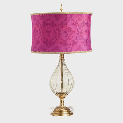 Tiffany-Style Lighting 30.5" Colette Drum Shade Geometric Glass Table Lamp