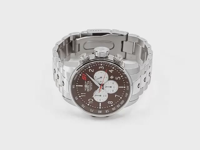 Load video: Invicta Men's 48mm S1 Rally Quartz Chronograph Silvertone Bracelet Watch
