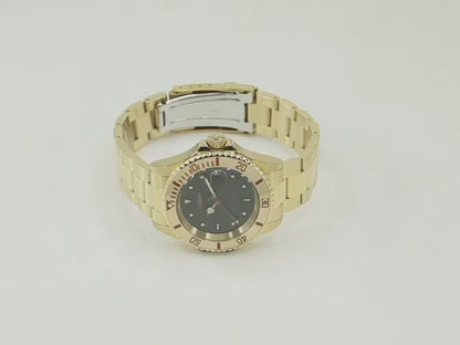 Invicta Men's 40mm Pro Diver Automatic Date Contrasting Dial Goldtone Bracelet Watch