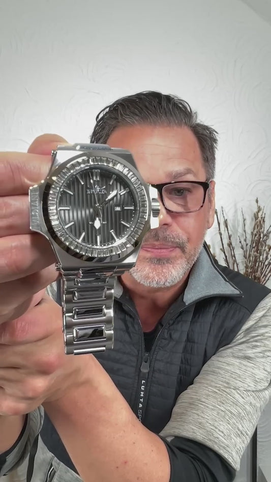 Invicta Men's 58mm Akula Quartz Striped Dial Crystal Accented Bracelet Watch