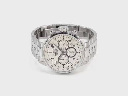 Invicta Men's 48mm S1 Rally Quartz Chronograph Silvertone Bracelet Watch