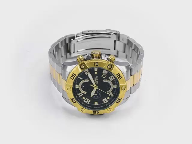 Load video: Invicta Men's 48mm S1 Rally Quartz Chronograph Two-Tone Bracelet Watch