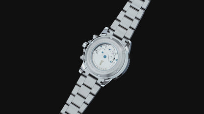 Thomas Earnshaw Men's 43mm Admiral Duncan Automatic Grand Date Calendar Silvertone Bracelet Watch