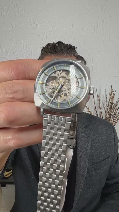 Thomas Earnshaw Men's 40mm Moorgate Automatic Skeletonized Bracelet Watch