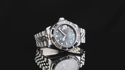 Duxot Men's 40mm Atlantica 40 Rainbow Automatic MOP Dial Bracelet Watch